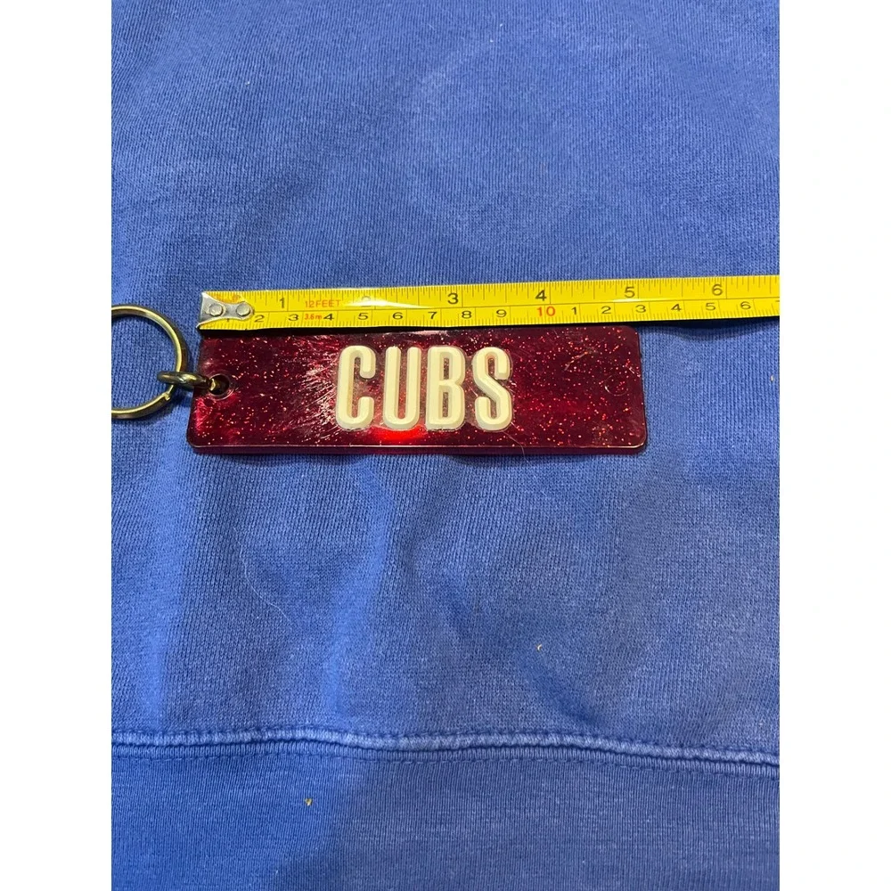 Vintage Chicago Cubs Keychain Red Glitter Acrylic MLB Baseball Souvenir Fob